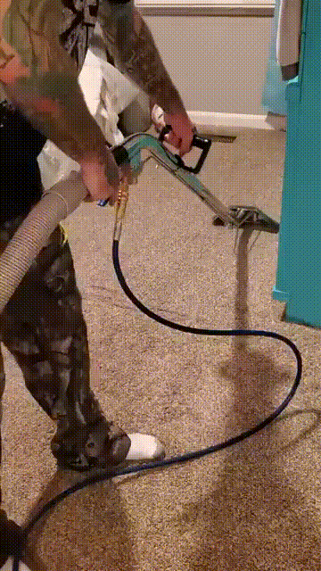Clean King crew machine-scrubbing a commercial floor, animated clip